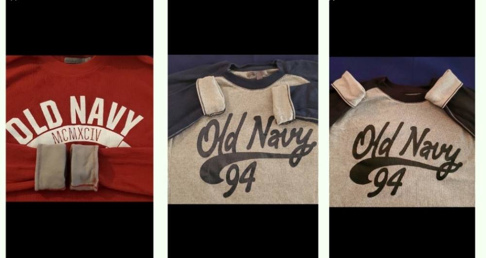 3qty Old Navy Mens Waffle Knit Thermal Long Sleeve Shirt Large